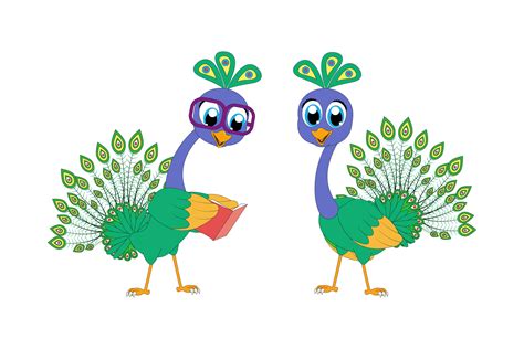 Cute Peacock Bird Animal Cartoon Graphic by curutdesign · Creative Fabrica