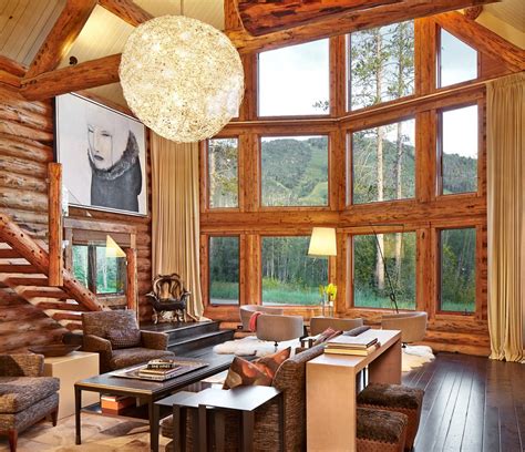 Rustic Log Retreat Blends Modern Accents And Spectacular Views