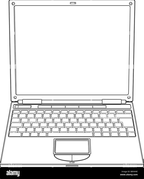 Laptop outline vector illustration Stock Photo - Alamy