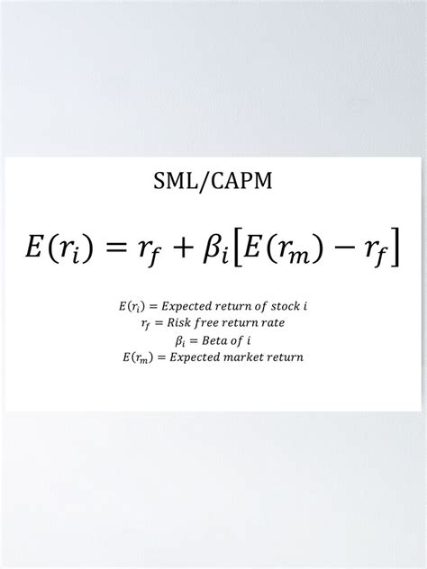 "SML/CAPM equation with description" Poster for Sale by moneyneedly | Redbubble