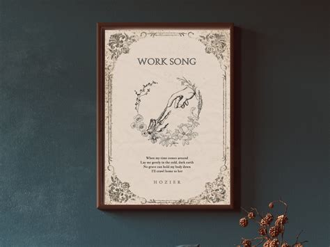 Hozier Digital Print, Hozier Work Song Lyrics, Hozier Lyrics Print ...