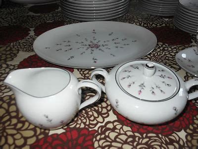 Harmony House Fine China Set Rosebud Pattern #3534 HH Lt. Dawn Grey ...