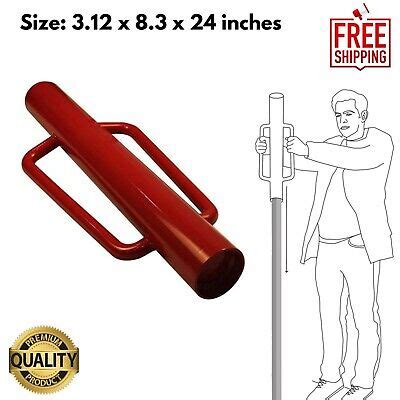 Steel Head Fence Heavy Duty Manual Post Driver with Handle Red Hand ...