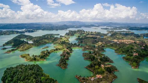 Embalse Guatapé in Guatapé, Colombia | Guatape, Aerial view, Hydroelectric dam