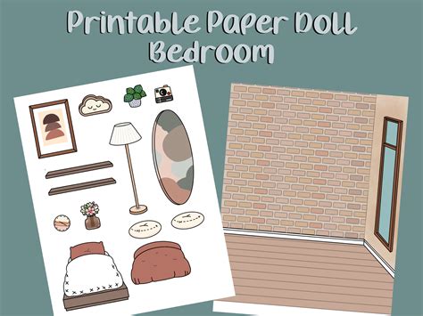 Printable Paper Doll Bedroom, Toca Boca Bedroom, Quiet Book, Printable Bedroom for Paper Dolls ...