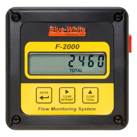 1-1/2 Inch (in) Blue-White F-2000 Digital Pool Flow Meter - Halogen Supply