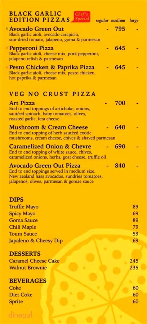 Menu of Slyce Pizza, Sector 49, Gurgaon | Dineout discovery