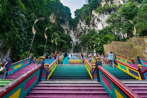 Colorful Stairs of Batu Caves Editorial Stock Image - Image of leisure ...