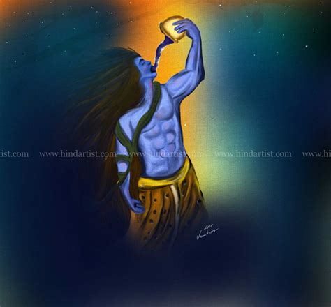 Lord shiva poison painting - Hind Artist