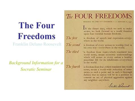 PPT - The Four Freedoms Franklin Delano Roosevelt PowerPoint ...