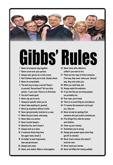 Ncis Gibbs Rules Printable List Printable Word Searches, 44% OFF