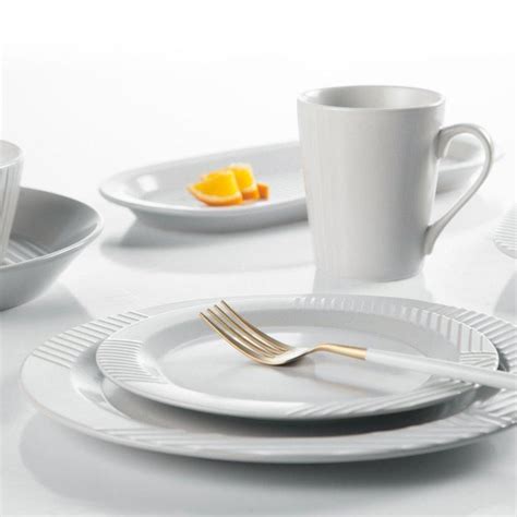 Embossed Contemporary Round & Square Color Porcelain Dinner Set - TC14 | Ceramic dinnerware set ...