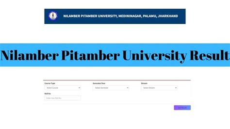 NPU Result 2024 Link (Out) www.npu.ac.in Nilamber Pitamber University Marksheet Download