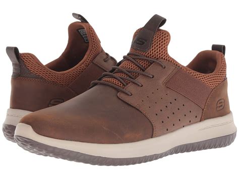 Lyst - Skechers Delson - Axton (dark Brown) Men's Lace Up Casual Shoes in Brown for Men