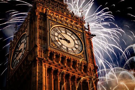 Big Ben with Fireworks. New Year S Eve Stock Photo - Image of celebrate, monument: 79886186