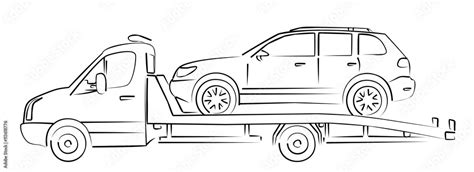 tow truck Sketch. Stock Vector | Adobe Stock