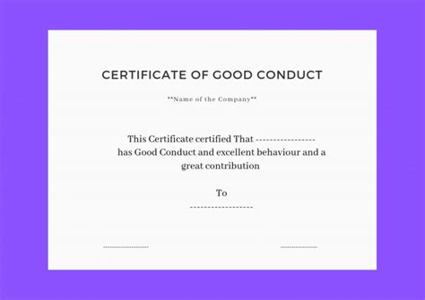 Good Conduct Certificate Template (3) - Templates Example throughout ...