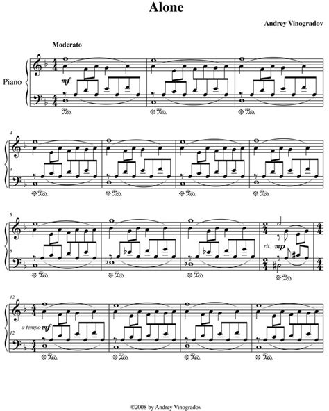 Alone | Piano sheet music, Music hacks, Music notes