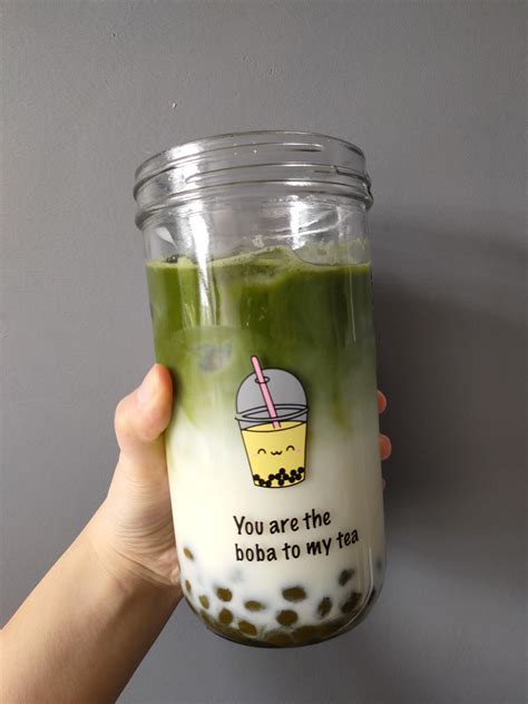 Matcha Latte with homemade matcha pearls! 💚 : r/boba