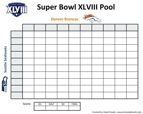 Printable Nfl Pool Sheets