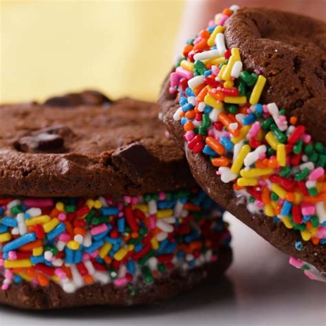 Chocolate Sprinkles Ice Cream Sandwiches Recipe by Tasty