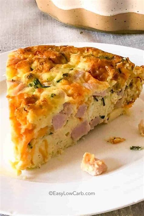 Crustless Ham and Cheese Quiche (Keto) (Easy Recipe!) - Easy Low Carb