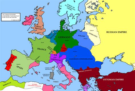 Map Of Europe In 1860 - Map Of The World With The Countries