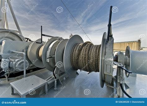 Mooring Equipment On-board Large Merchant Ship Stock Photo - Image: 53634520