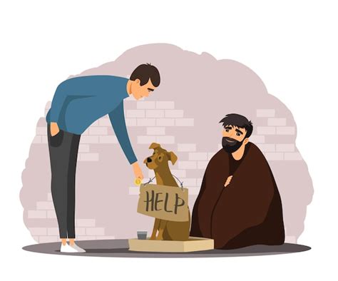 Giving Money To Homeless Clipart