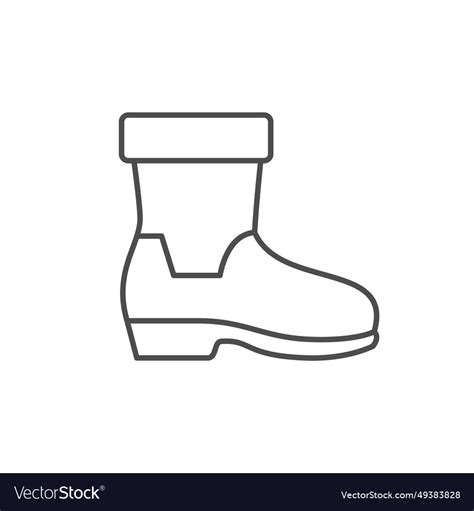 Industrial boot line outline icon Royalty Free Vector Image