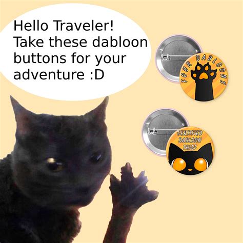 1.5 Inch Button DABLOON CAT Meme Tiktok Black Cat Dabloons - Etsy