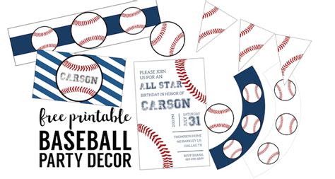 Free Baseball Printables {Baseball Party Decorations} - Paper Trail Design