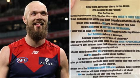 AFL Grand Final 2021: Letter to Max Gawn from Port Adelaide fan, funny ...