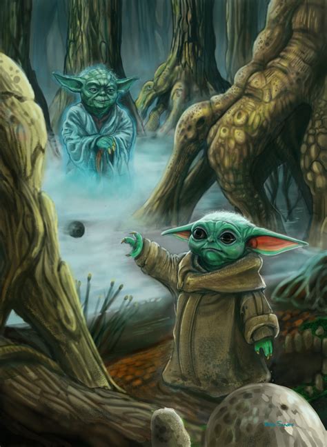 ArtStation - Yoda and Grogu on Dagobah