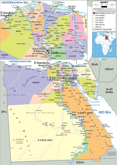 Political Map Of Egypt