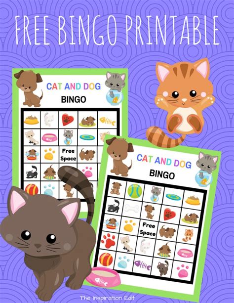 Free Cat And Dog Bingo Kids Game · The Inspiration Edit | Printable Bingo Cards