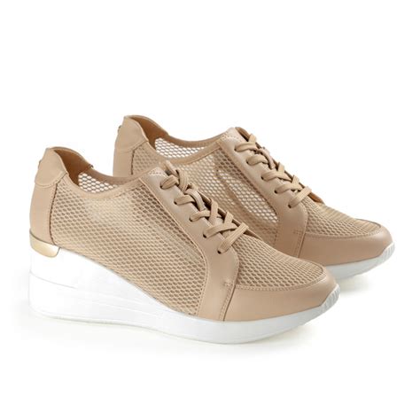 Luella Wedge Sneakers with Mesh Detail