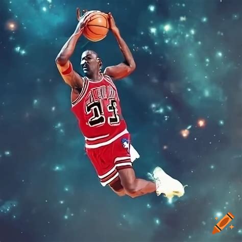 Michael jordan dunking on space on Craiyon