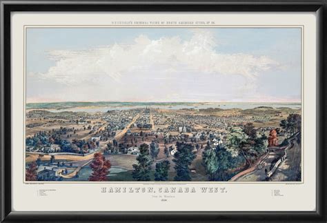 Hamilton Ontario Canada 1854 Restored Map | Vintage City Maps