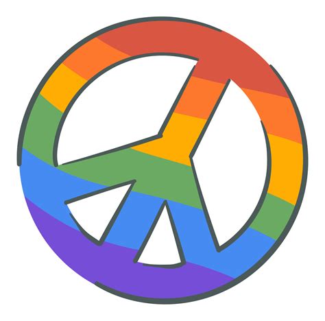 Hippie sign, peace symbol with rainbow vector 17741290 Vector Art at ...