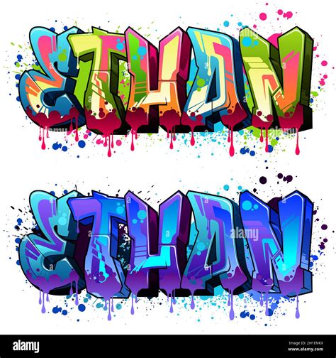 Graffiti styled Name Design - Ethan Cool legible graffiti art Stock ...