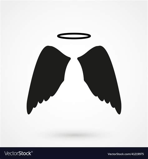 Icon of angel wings with halo Royalty Free Vector Image