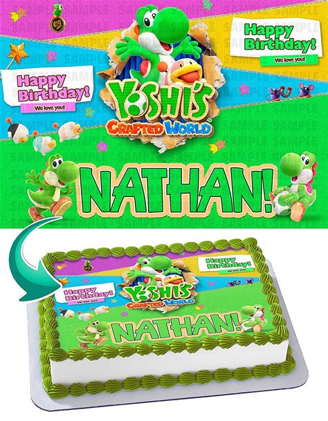 Buy Cakecery Yoshi's Crafted World Edible Cake Image Topper ...