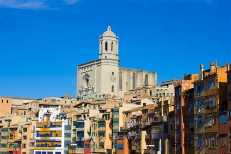 Old town, Girona, Spain stock photo. Image of maria, catalunia - 21837944