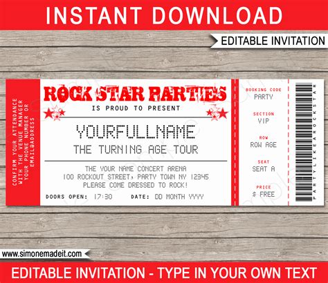 Concert Ticket Invitation Templates - Collegio Sanlorenzo Template