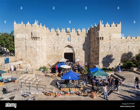 historical landmark damascus gate in jerusalem old town israel Stock Photo - Alamy