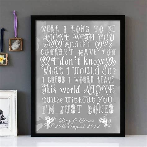 "Bones"- Michael Kiwanuka - Framed Lyrics Wall Art Design