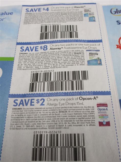 15 Coupons $4/1 Alaway Antihistamine Eye Drops + $8/2 Alaway + $2/1 Opcon-A Allergy Eye Drops 10 ...