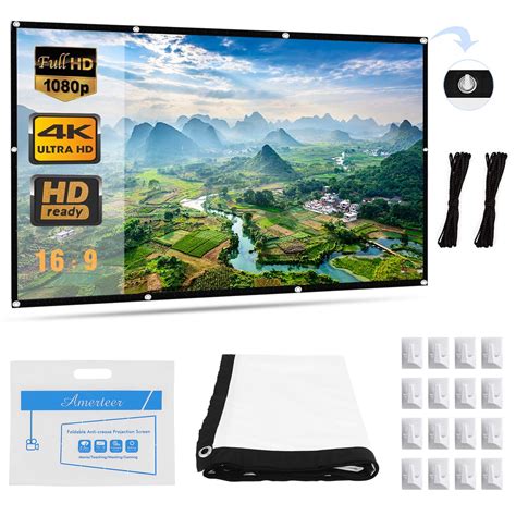 Meeting REIDEA 100 Inch 4K Projector Screen 16：9 Foldable Anti-Crease ...