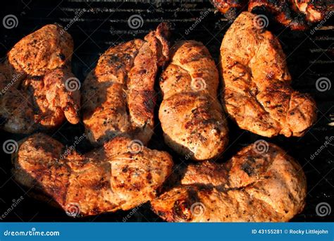 Grilled pork sirloin chops stock image. Image of charred - 43155281